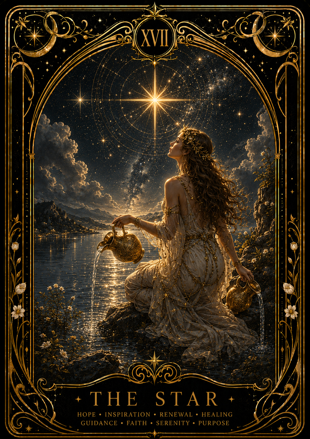 Tarot card artwork for The Star